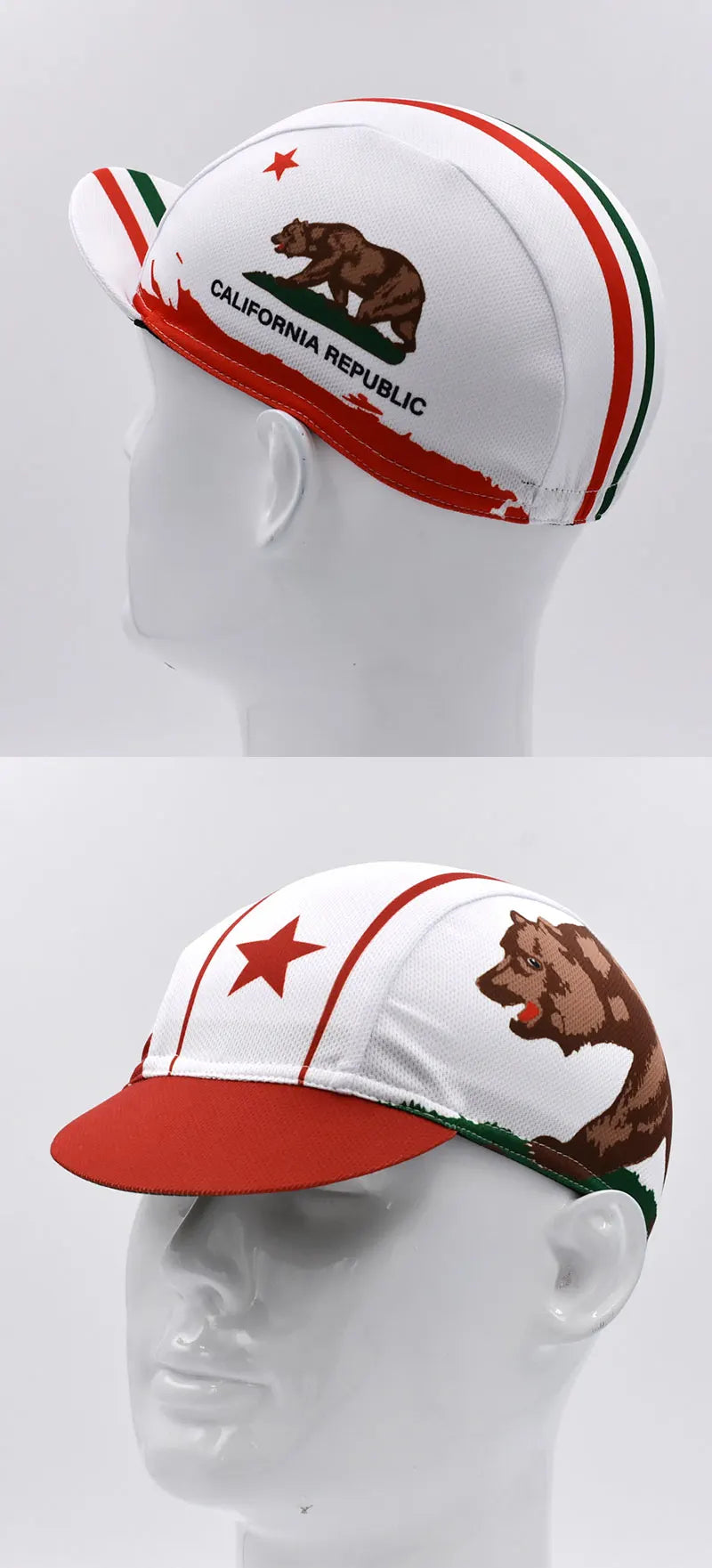 Classic Retro California Cycling Caps for Men and Women, Breathable Quick Dry Bicycle Hats, Bike Caps
