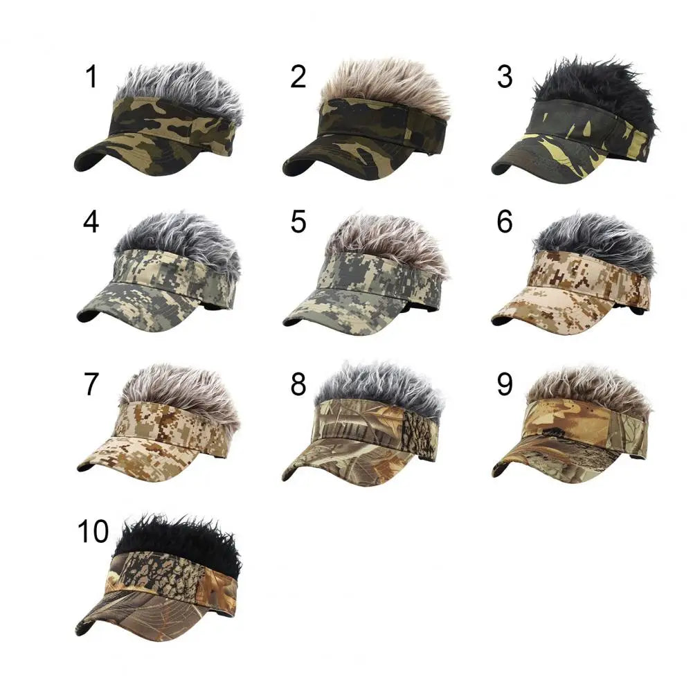 Funny Short Hair Caps Wig Peaked Cap Baseball Cap Men Women Beanie Wig Hat Wig Landlord Retro Street Caps Summer Hairs Wigs Hat