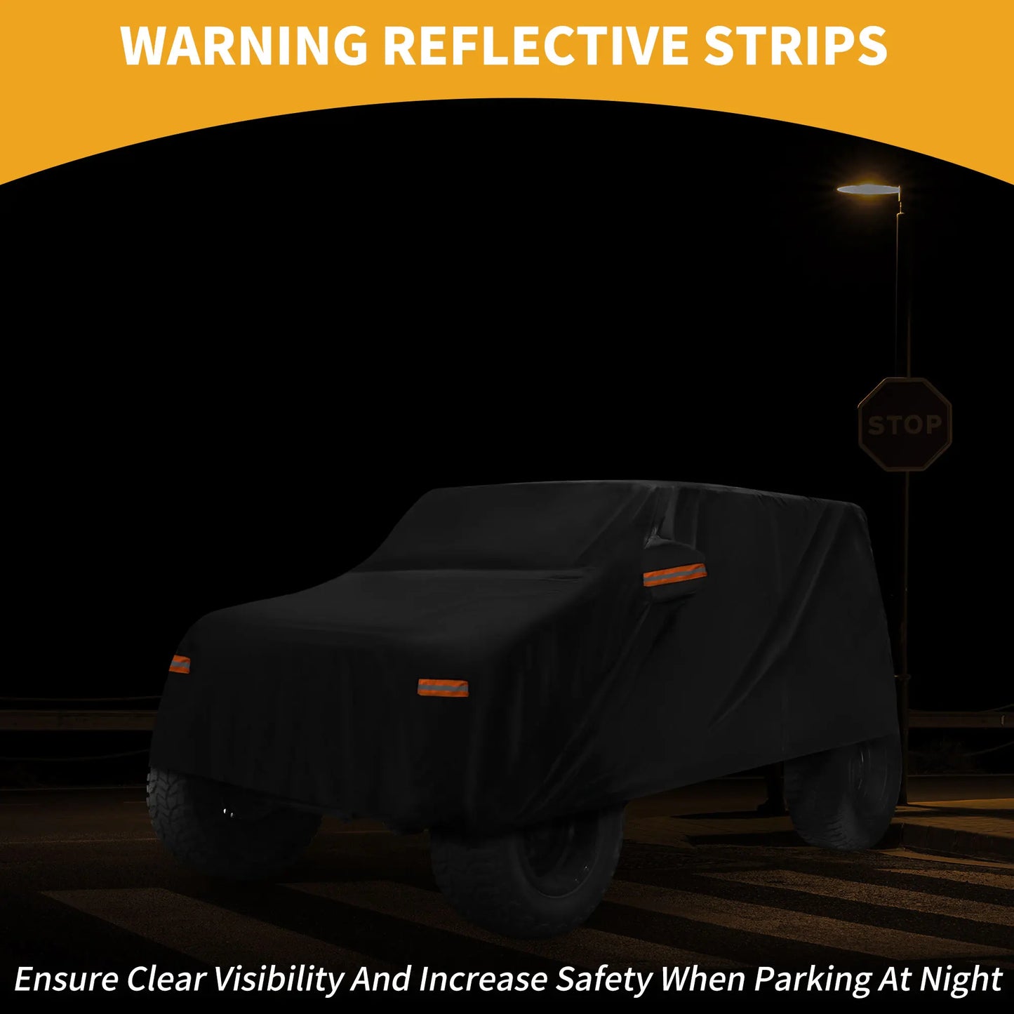 Uxcell Car Cover All Weather for Jeep Wrangler 4Dr Black 190T-Pu with Left Zipper