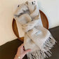 100% Pure Wool Fashion Tassels Women Scarf  Warm Cashmere Shawl Female Stylish Australian Wool Wrap Winter Knitted Neck Scarf