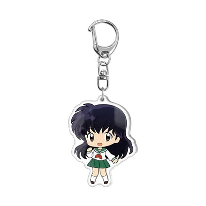 Anime Inuyasha Cartoon Keychain Pendant Higurashi Kagome Kikyou Sesshoumaru Keyring Bag Tag Cos Accessories