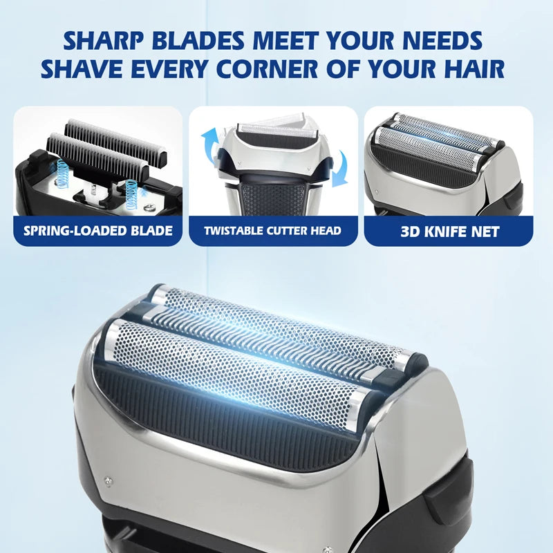 Kemei 8512 Rechargeable Electric Shaver Hair Beard For Men Facial Stubble Electric Razor Fades Bald Head Shaving Machine Tool