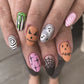 24pcs New Christmas False Nails Christmas Red Gift Box Pattern Design Fake Nail Tips for Girl Cute Short Coffin Press on Nails