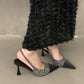 2025 New Summer Casual Fashion Shallow Pointed Toe Sandals Solid Color Sexy Elegant Comfortable Stiletto Heels NO:M10-1
