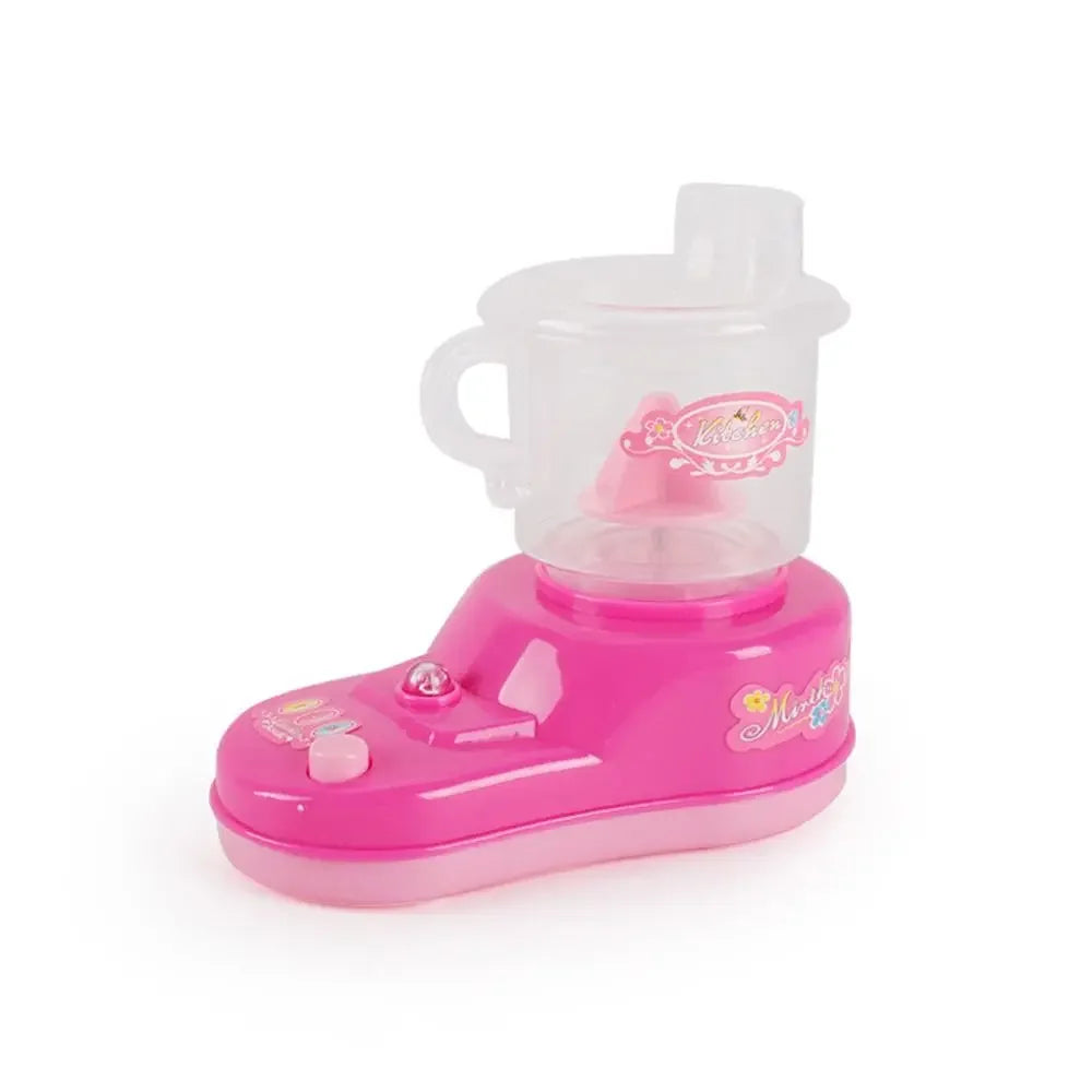 Coffee Machine Household Appliances Toys Vacuum Cleaner Toaster Blender Pretend Play Set Cooking with Light Kitchen Toys