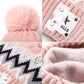 2PCS Winter Women Plush Velvet Hats Neck Warmer Hat Scarf Set Beanies Cycling Windproof Hat Outdoor Ear Protection