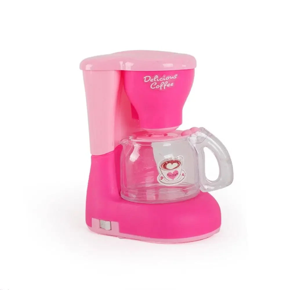 Coffee Machine Household Appliances Toys Vacuum Cleaner Toaster Blender Pretend Play Set Cooking with Light Kitchen Toys