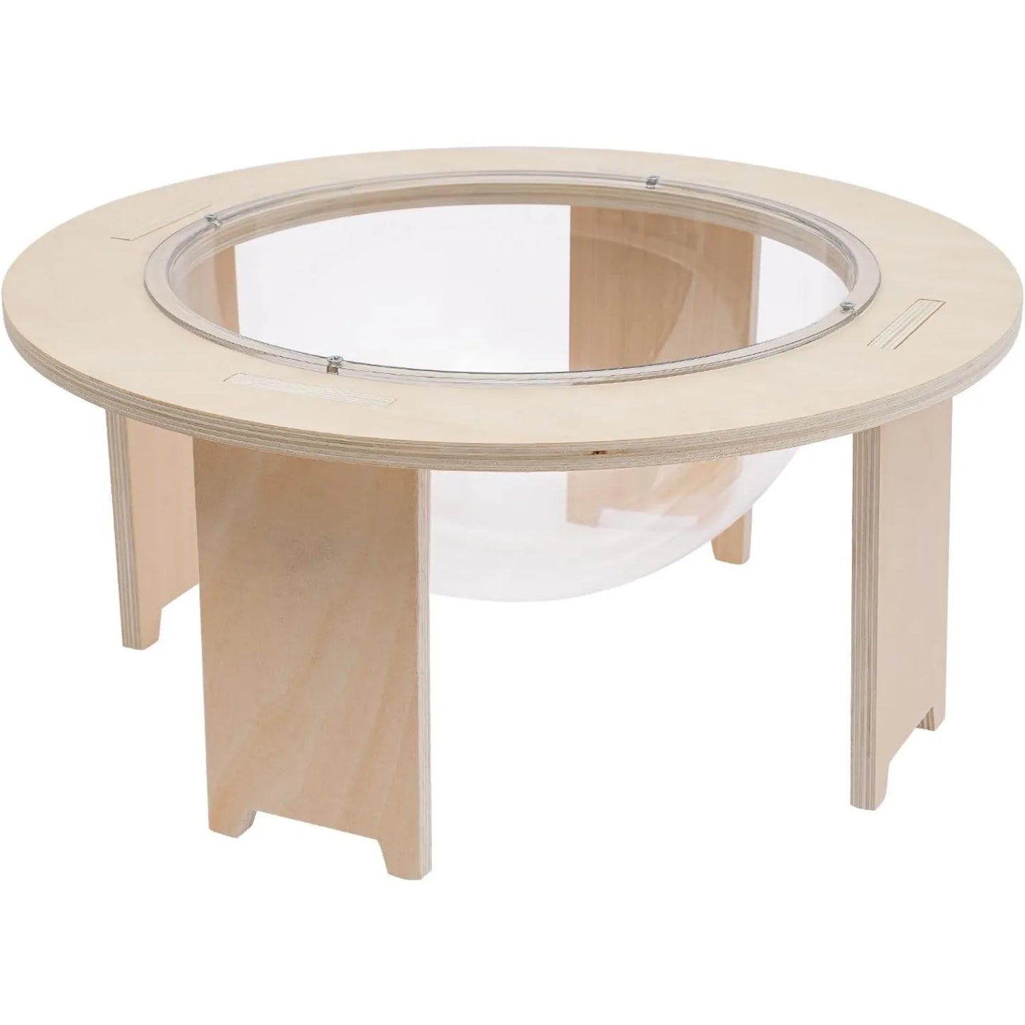 Space Capsule Cat Bed, Transparent Acrylic Pet Pod with 44lb Capacity & Anti-Slip Wooden Legs, Elevated Design for Pet Use