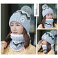 2PCS Winter Women Plush Velvet Hats Neck Warmer Hat Scarf Set Beanies Cycling Windproof Hat Outdoor Ear Protection