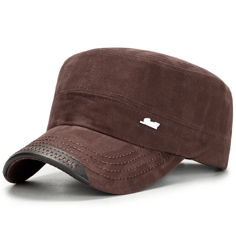 Washed Cotton Hat Men's Caps Flat Top Caps For Men Cadet Outdoor Cap Fishing Caps