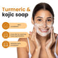 Turmeric Soap & Kojic Acid Soap Body And Facial Cleaning Handmade Soap For Dark Skin Glowing Even Skin Tone Tender Skin Care