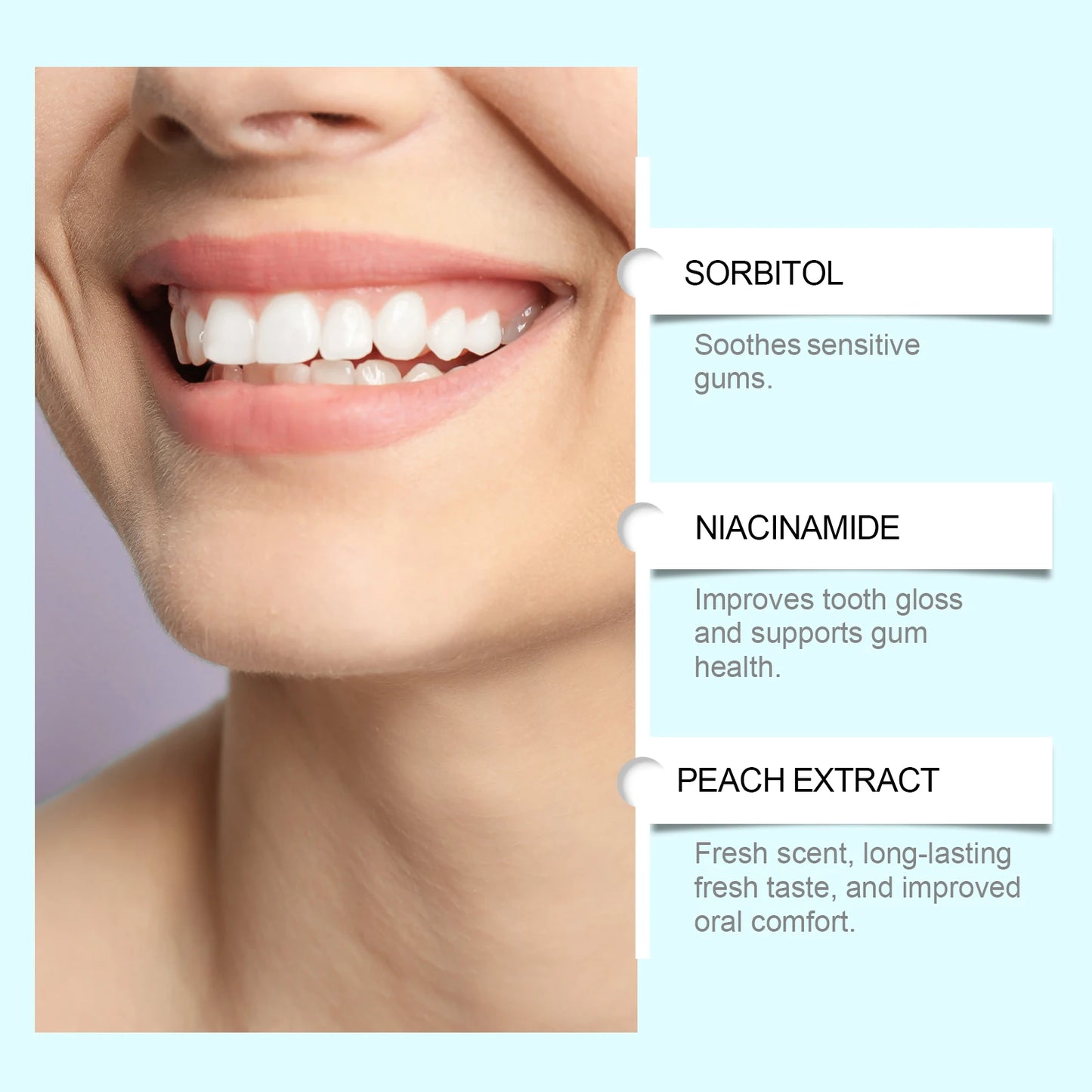 Niacinamide Whitening Toothpaste Remove Yellow Teeth Smoke Stains Improve Oral Smell Breath Fresh Tooth Bleaching Care Product
