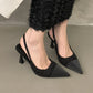 2025 New Summer Casual Fashion Shallow Pointed Toe Sandals Solid Color Sexy Elegant Comfortable Stiletto Heels NO:M10-1