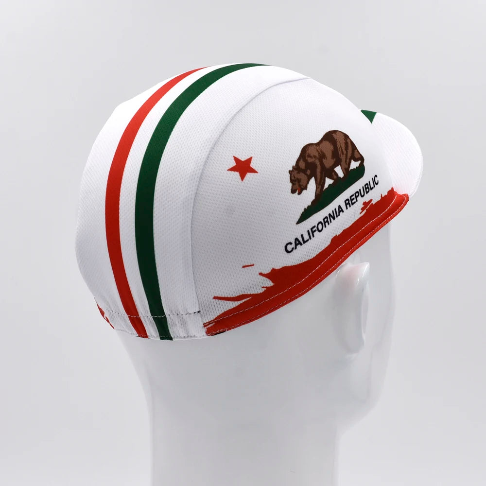 Classic Retro California Cycling Caps for Men and Women, Breathable Quick Dry Bicycle Hats, Bike Caps