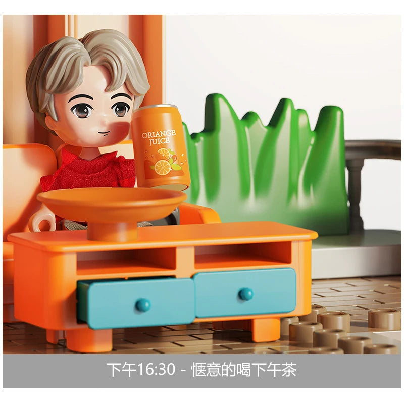 Children's Big Building Blocks Home Appliances Air Conditioner Refrigerator Accessories Household Compatible with Duploed Toys