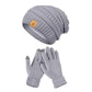 2PCS/Set Gift Warm Women Hats Gloves Set Soft Ear Protection Winter Warm Mitten Windproof Plush Beanie Cap for Men Women