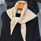 100% Wool Korean Style Knitted Triangular Scarf Women Winter Warm Headscarf Shawl Multi-functional Neckerchief