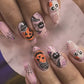 24pcs New Christmas False Nails Christmas Red Gift Box Pattern Design Fake Nail Tips for Girl Cute Short Coffin Press on Nails