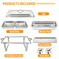 4 Pack Chafing Dish Buffet Set, Stainless Steel Food Warmer Kit with Lids Water Pan Fuel Holders Restaurant Catering Weddings