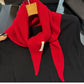 100% Wool Korean Style Knitted Triangular Scarf Women Winter Warm Headscarf Shawl Multi-functional Neckerchief