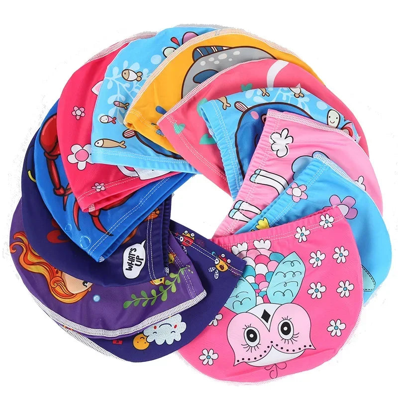 10pcs Children's Swimming Caps Elastic Fabrics Swimming Pools Water Sports Boys' and Girls' Swimming Caps Boys' Swimming Caps
