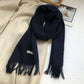 100% Pure Wool Fashion Tassels Women Scarf  Warm Cashmere Shawl Female Stylish Australian Wool Wrap Winter Knitted Neck Scarf
