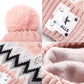 2PCS Winter Women Plush Velvet Hats Neck Warmer Hat Scarf Set Beanies Cycling Windproof Hat Outdoor Ear Protection
