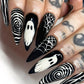 24pcs New Christmas False Nails Christmas Red Gift Box Pattern Design Fake Nail Tips for Girl Cute Short Coffin Press on Nails