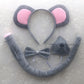 Mouse  Accessory Set Animal Ears Headband Tail Nose and Bow Tie Rat  Accessories Set   Birthday Halloween Costume Cosplay