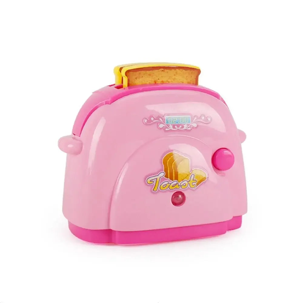 Coffee Machine Household Appliances Toys Vacuum Cleaner Toaster Blender Pretend Play Set Cooking with Light Kitchen Toys