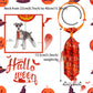 20PCS Pumpkin Print Adjustable Dog Bow Ties Collars Halloween Dog Accessories Puppy Neckties For Dogs and Cats Supplies Bulk