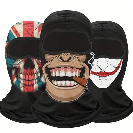 1pc  Face Mask Clown Ghost Skull Mask, Breathable Windproof, UV Sun Dust Protective Full Face Cover For Summer Sprin