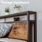 Likimio King Bed Frame With Storage Drawer, 2-Tier Storage Headboard With Charging Station, No Box Spring Needed, Easy