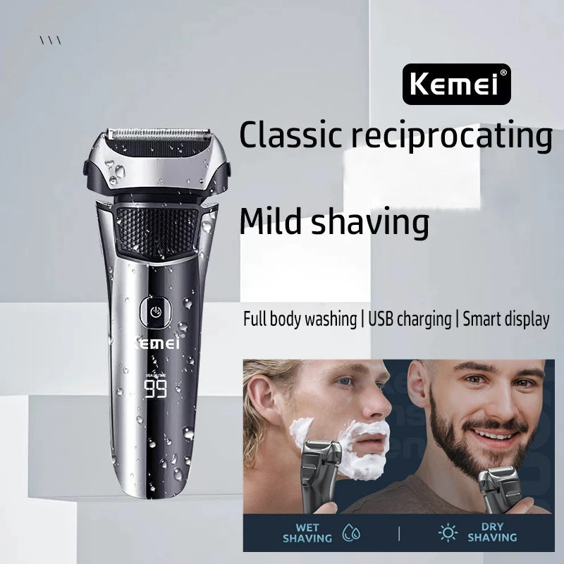 Kemei 8512 Rechargeable Electric Shaver Hair Beard For Men Facial Stubble Electric Razor Fades Bald Head Shaving Machine Tool