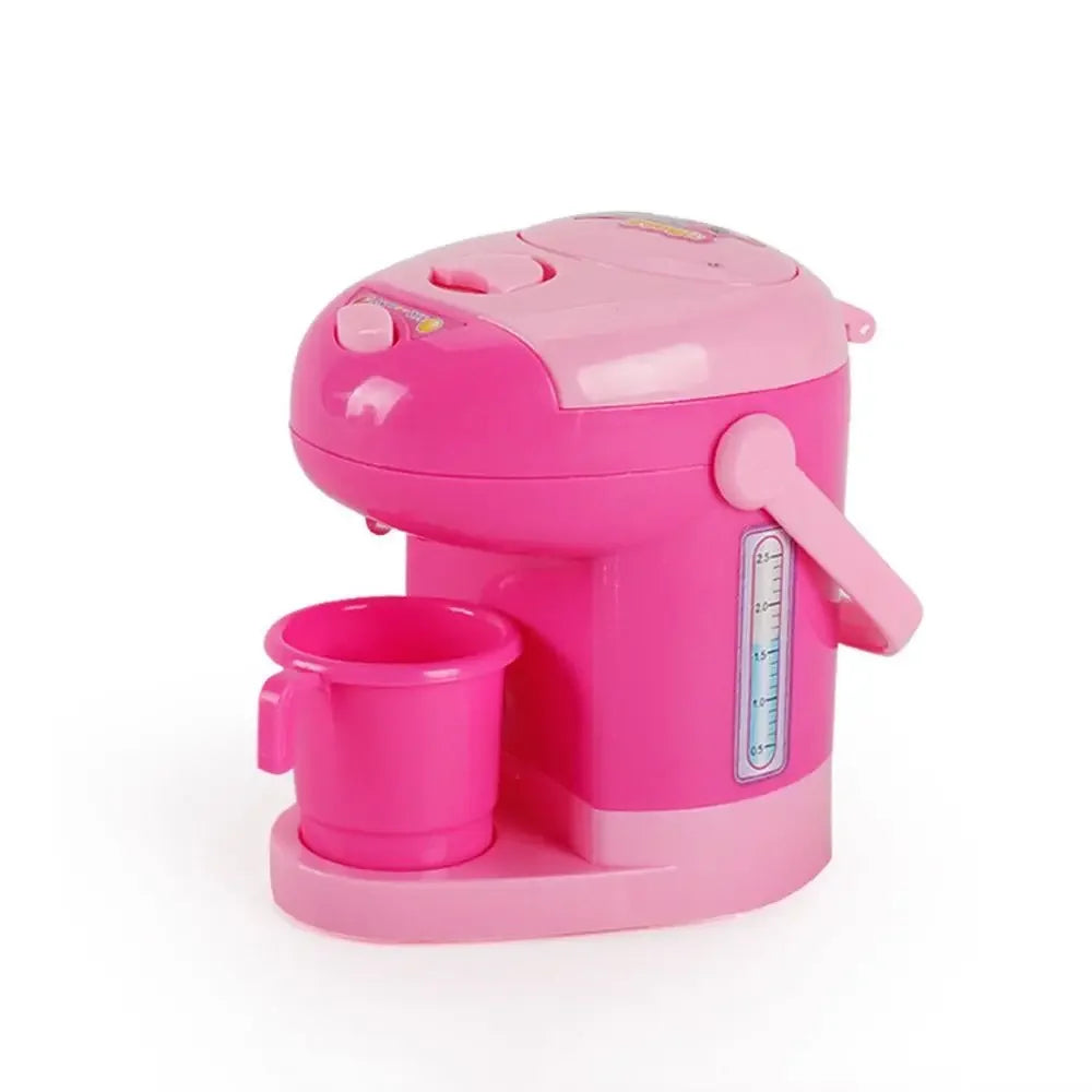 Coffee Machine Household Appliances Toys Vacuum Cleaner Toaster Blender Pretend Play Set Cooking with Light Kitchen Toys