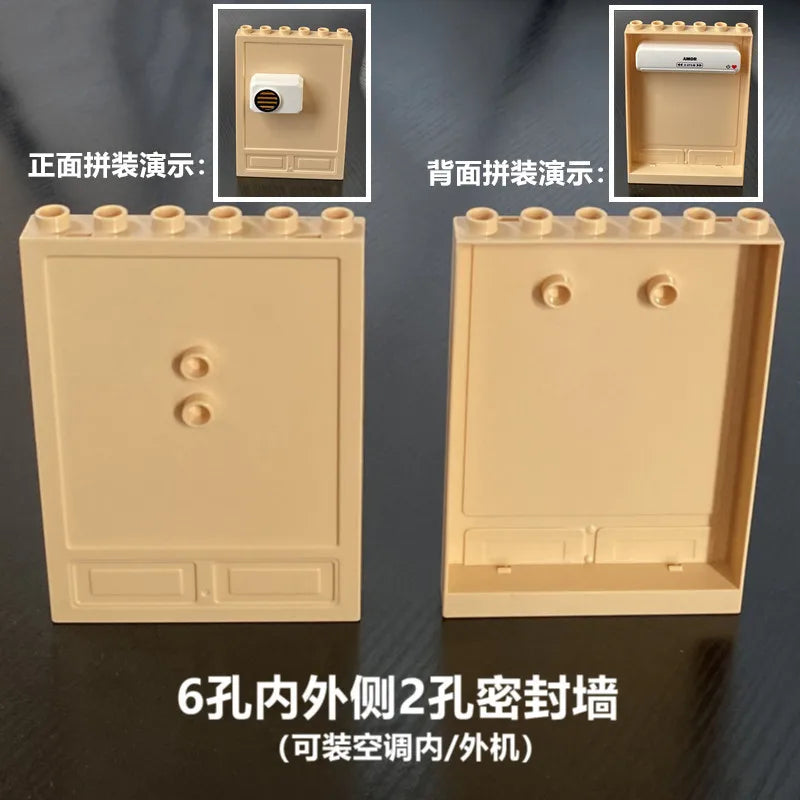 Children's Big Building Blocks Home Appliances Air Conditioner Refrigerator Accessories Household Compatible with Duploed Toys
