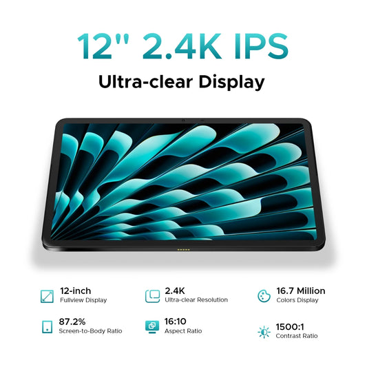 DOOGEE T40 Pro Tablet 12  20GB(8 + 12) 512GB Android 14 Helio G99 6nm 10800mAh 18W Charge Quad Speaker 7.6mm ultra-thin