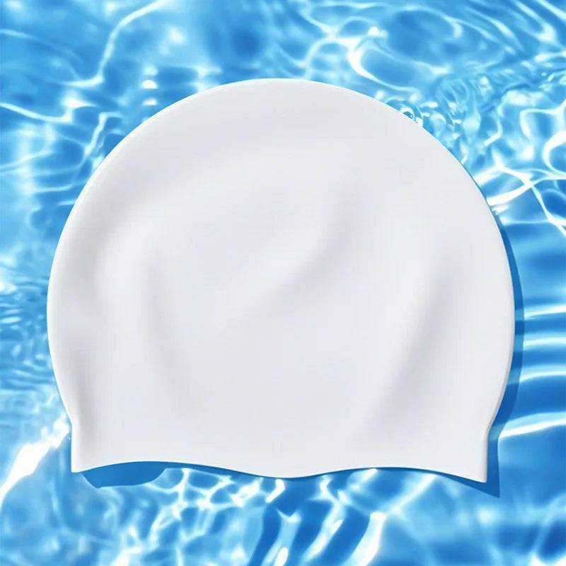 Swimming Caps for Men and Women Waterproof Head Big Head Circumference Long Hair Special Comfortable Silicone Ear Protectors