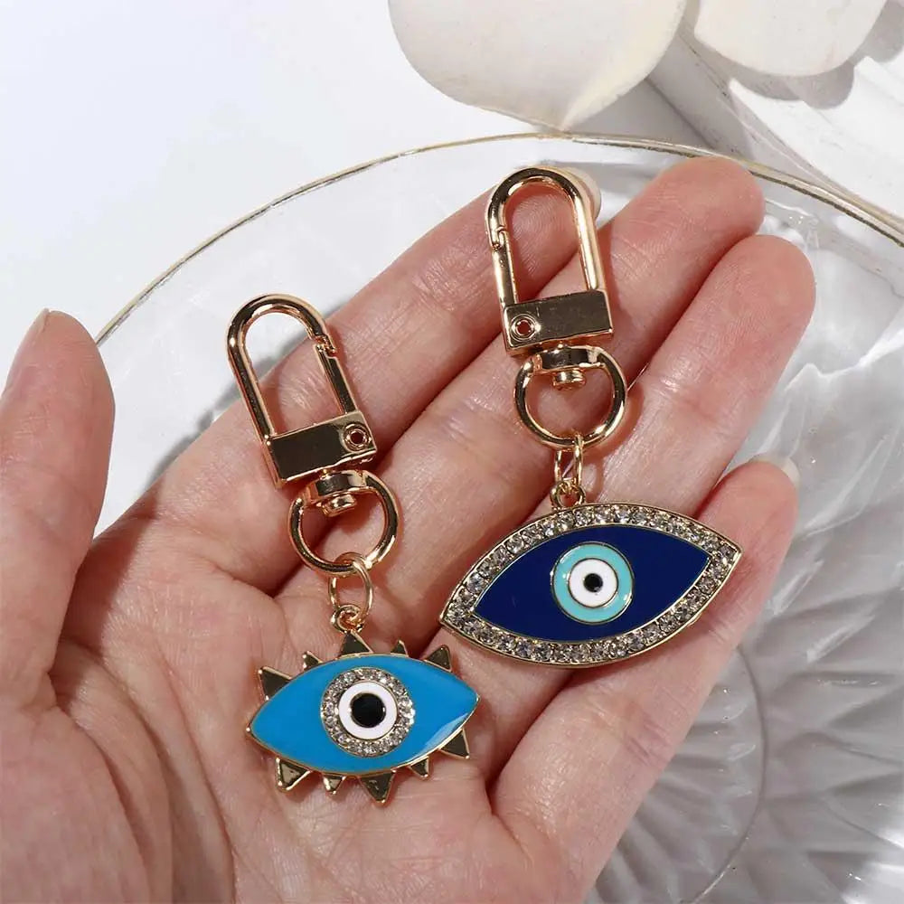 Car Accessories DIY Trinkets Ornaments Key Ring Holder Evil Eye Keychain Blue Eye Key Chain Hamsa Hand Keyring Car Keyring