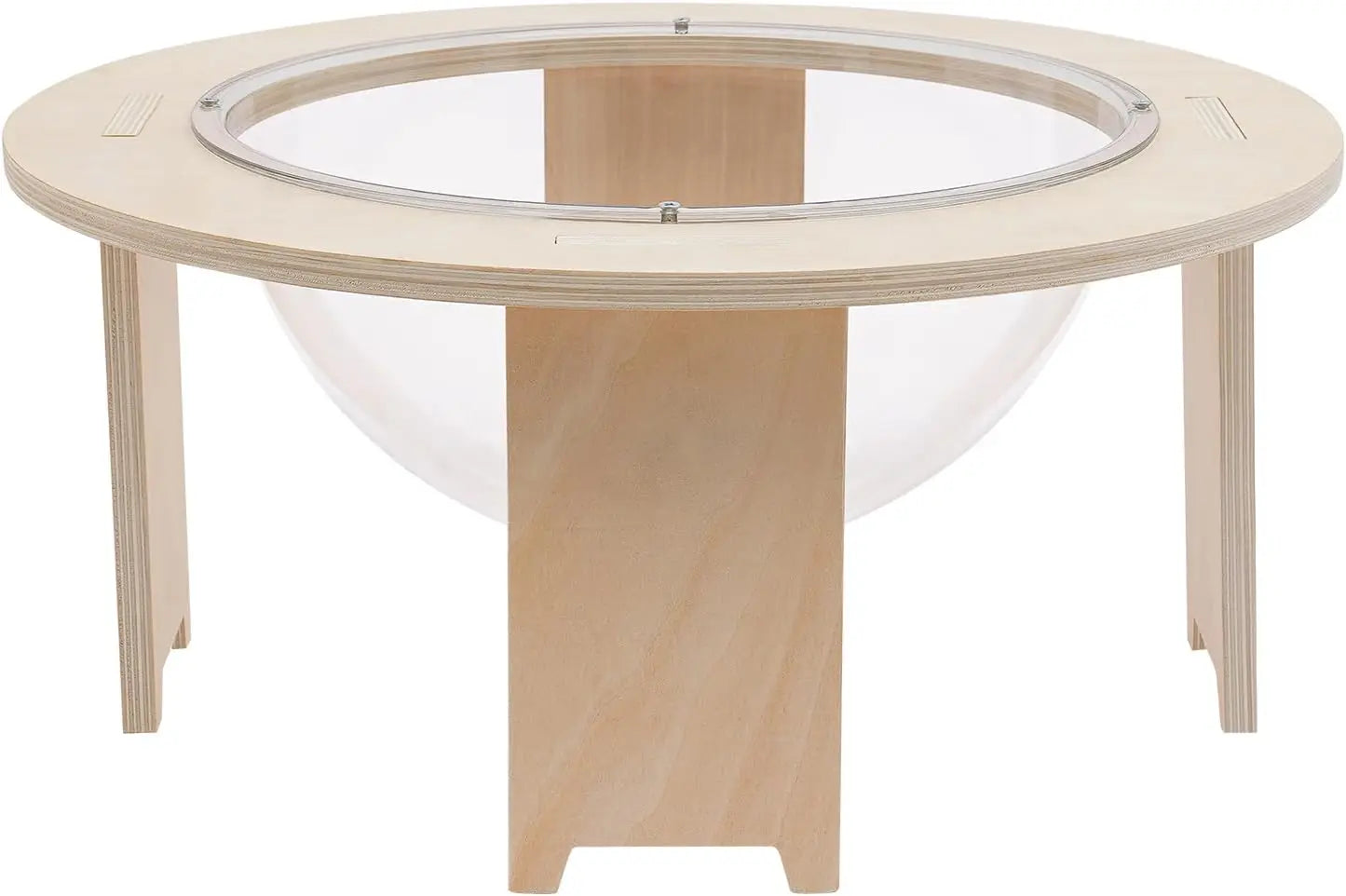 Space Capsule Cat Bed, Transparent Acrylic Pet Pod with 44lb Capacity & Anti-Slip Wooden Legs, Elevated Design for Pet Use