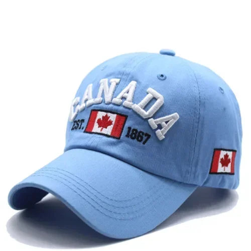Canada Caps Men Women  Summer Fashion Dad Hat Snapback Flag Letter Embroidery Black White Baseball Cap Women Gorras Hombre