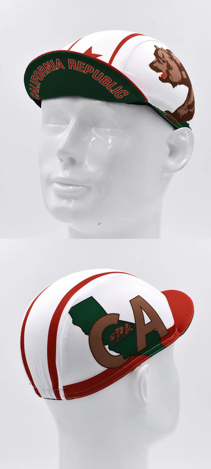 Classic Retro California Cycling Caps for Men and Women, Breathable Quick Dry Bicycle Hats, Bike Caps