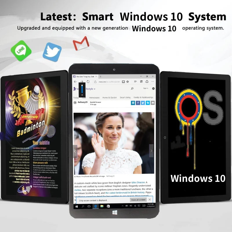 8GB RAM 128GB ROM 8 INCH 64 Bit AR3 Windows 10 Tablet PC 1280*800 Pixel  Quad Core  build in 4000mAh Battery Dual Camera