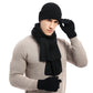 3 piece set of  winter warm men's knitted wool beanie hat scarf gloves set 2020 men's daily leisure ski camping fishing warm set