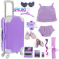 Purple Color Doll Accessories Luggage, Sweater Pajamas, Yoga mat, Shoes, Camera, Hangers For 43cm Baby New Born&American Dolls