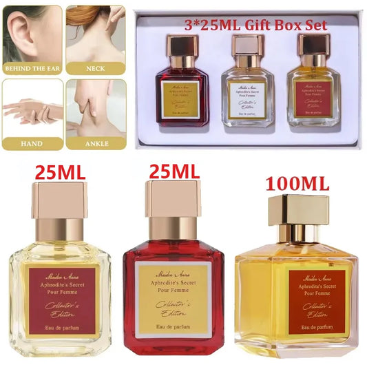 25ML/100ML Eau De Toilett Perfume Spray Woody Amber Floral Scent Lasting Fragrance Pheromone Parfum Balminess 3*25ML GiftBox Set