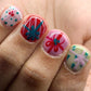 24pcs New Christmas False Nails Christmas Red Gift Box Pattern Design Fake Nail Tips for Girl Cute Short Coffin Press on Nails