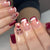 24pcs New Christmas False Nails Christmas Red Gift Box Pattern Design Fake Nail Tips for Girl Cute Short Coffin Press on Nails