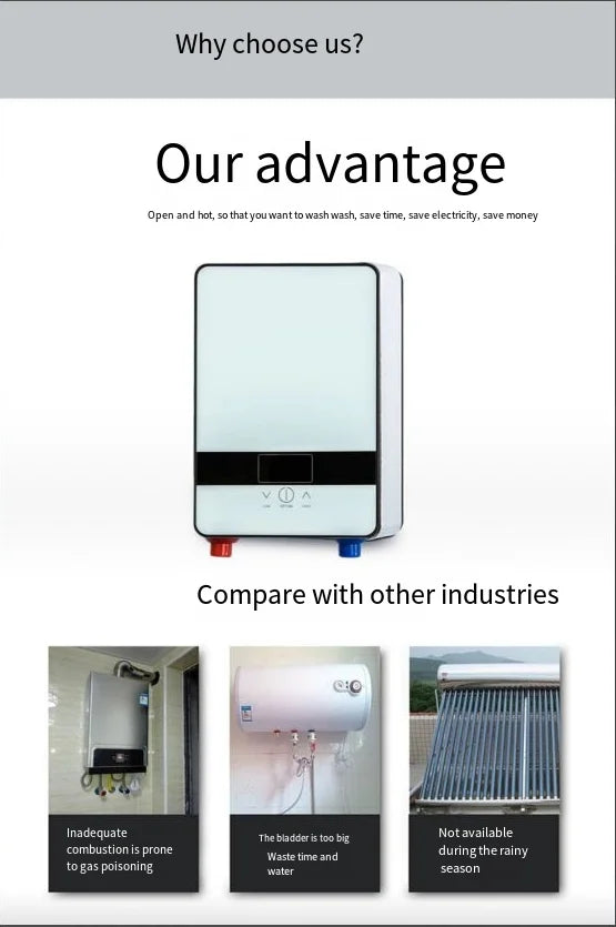 Household bath machine instant electric water heater small fast heat constant temperature shower rental house water heater