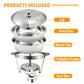 4 Pack Chafing Dish Buffet Set, Stainless Steel Food Warmer Kit with Lids Water Pan Fuel Holders Restaurant Catering Weddings